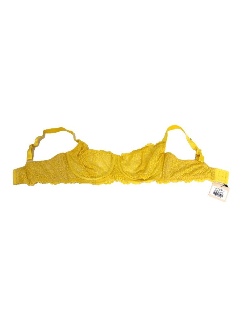 We Are We Wear Every Night Curve Underwire Lace Push Up Bra Bright Yellow Sz 40E